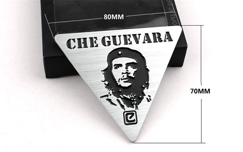  7cm * 8cm ο м η ƿ ڵ  ƼĿ ü Թٶ ΰ  ﰢ  ƼĿ/New fashion Stainless Steel Car tail Stickers CHE GUEVARA LOGO portrayal triangl